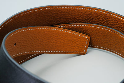 Bespoke Reversible Belts in Black, Etoupe Togo & White, Chestnust Brown Epsom