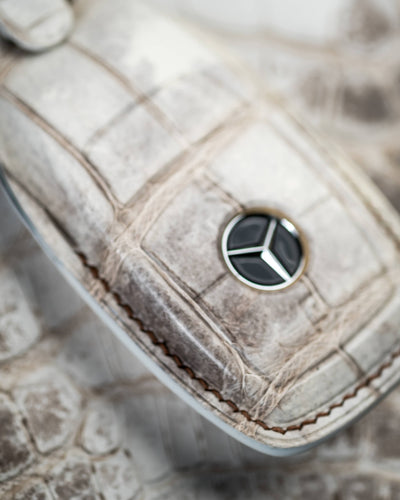 Bespoke Key Fob Cover in Natural Himalayan Crocodile