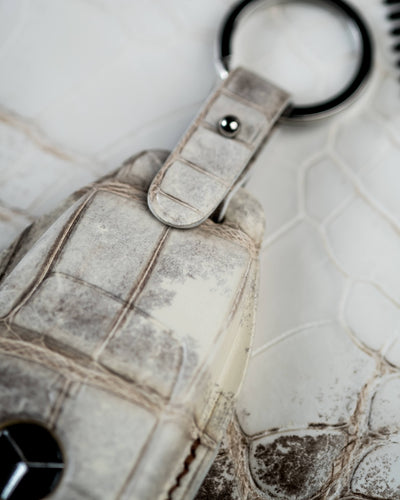 Bespoke Key Fob Cover in Natural Himalayan Crocodile