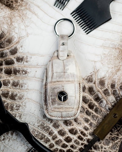 Bespoke Key Fob Cover in Natural Himalayan Crocodile