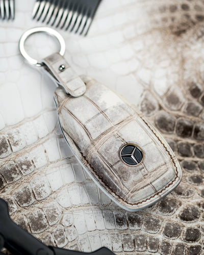 Bespoke Key Fob Cover in Natural Himalayan Crocodile