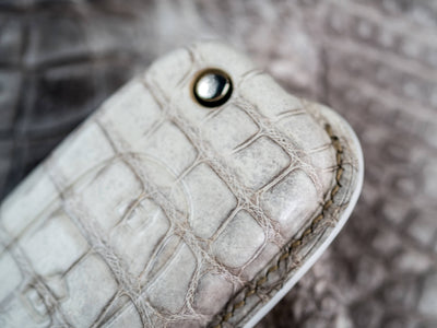 Bespoke Key Fob Cover in Natural Himalayan Crocodile