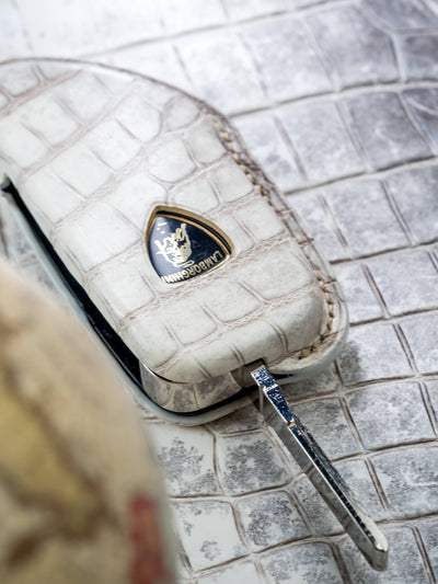 Bespoke Key Fob Cover in Natural Himalayan Crocodile