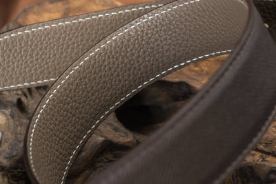Bespoke Reversible Belt in Brown Togo & Etoupe Epsom