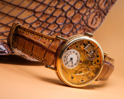 Bespoke Watch Strap in 2 Tone Chestnut Brown Crocodile