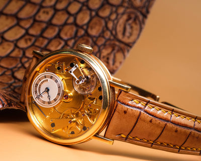 Bespoke Watch Strap in 2 Tone Chestnut Brown Crocodile