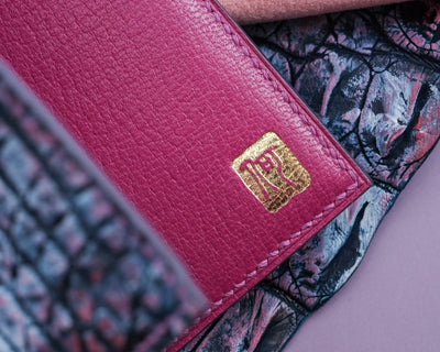 Bespoke Long Wallet in Multi-Purple Galaxy Crocodile