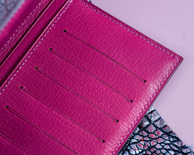 Bespoke Long Wallet in Multi-Purple Galaxy Crocodile