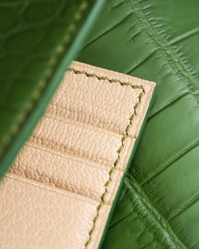 Bespoke Money Clip in Pine Green Alligator