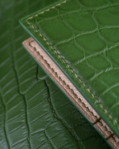 Bespoke Money Clip in Pine Green Alligator