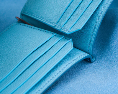 Bespoke Money Clip in Turquoise Blue Crocodile