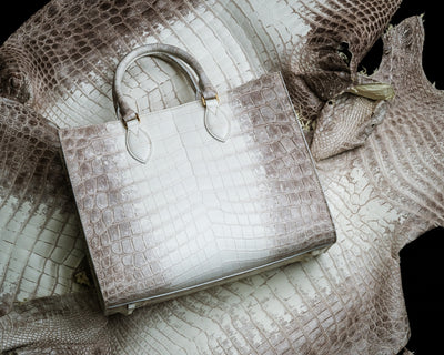 Bespoke Ladies Handbag in Natural Himalayan Crocodile