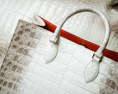 Bespoke Ladies Handbag in Natural Himalayan Crocodile
