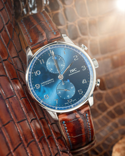 Bespoke Watch Strap in 2 Tone Dark Brown Crocodile