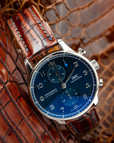 Bespoke Watch Strap in 2 Tone Dark Brown Crocodile