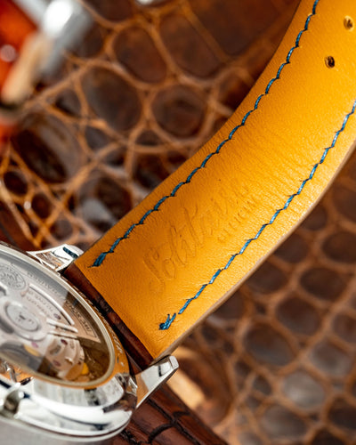 Bespoke Watch Strap in 2 Tone Dark Brown Crocodile