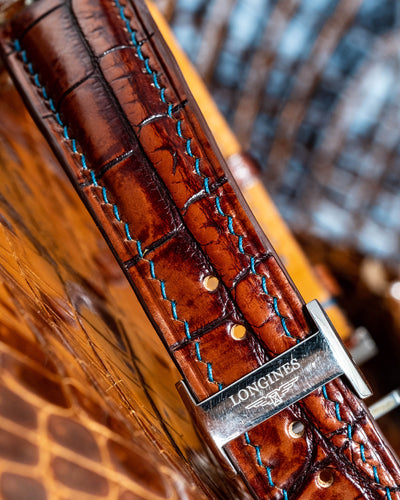 Bespoke Watch Strap in 2 Tone Dark Brown Crocodile