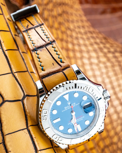 Bespoke Watch Strap in 2 Tone Chestnut Brown Crocodile