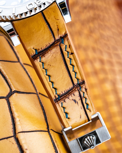 Bespoke Watch Strap in 2 Tone Chestnut Brown Crocodile