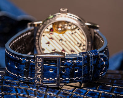 Bespoke Watch Strap in 2 Tone Blue Crocodile