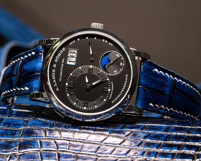 Bespoke Watch Strap in 2 Tone Blue Crocodile