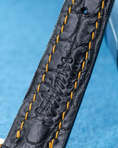 Bespoke Watch Strap in 2 Tone Navy Blue Crocodile