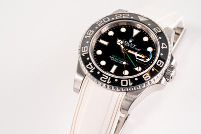 Solitaire Rubber straps in Snowy White for Rolex GMT-Master II 116710LN