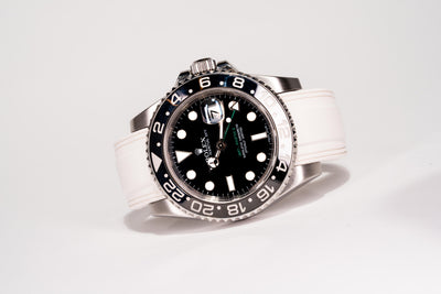 Solitaire Rubber straps in Snowy White for Rolex GMT-Master II 116710LN