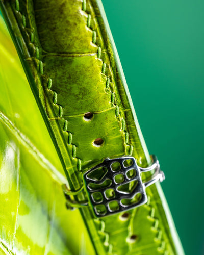 Bespoke Watch Strap in Apple Green Himalayan Crocodile