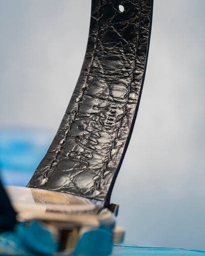 Bespoke Watch Strap in 2 Tone Navy Blue Crocodile