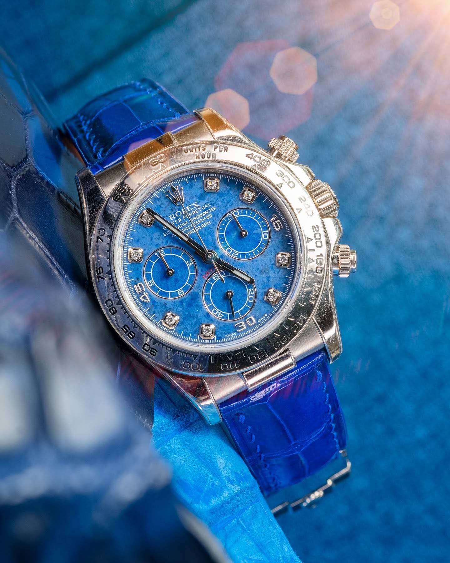 Blue crocodile strap on sale