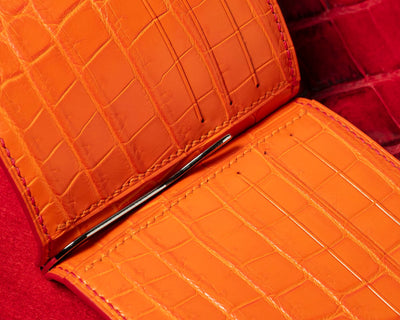 Bespoke Money Clip in Red Himalayan Crocodile
