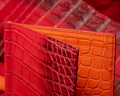 Bespoke Money Clip in Red Himalayan Crocodile