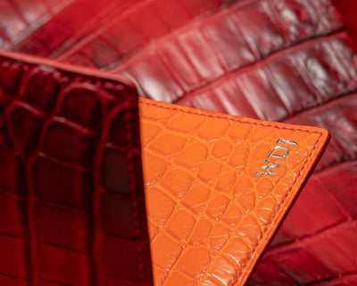 Bespoke Money Clip in Red Himalayan Crocodile