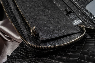 Bespoke Long Wallet in Black Chevre