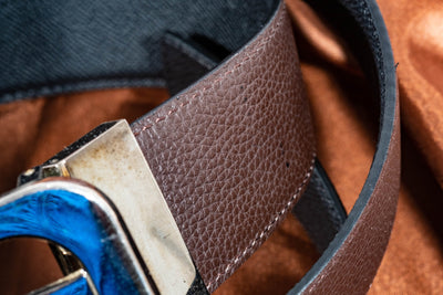 Bespoke Reversible Belt in Black Epsom & Chocolate Brown Togo