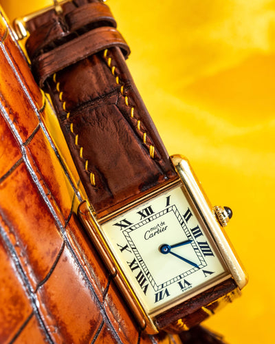 Bespoke Watch Strap in 2 Tone Dark Brown Crocodile