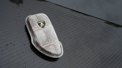 Bespoke Key Fob Cover in Natural Himalayan Crocodile