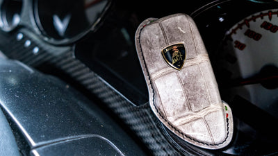 Bespoke Key Fob Cover in Natural Himalayan Crocodile