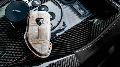 Bespoke Key Fob Cover in Natural Himalayan Crocodile