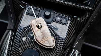Bespoke Key Fob Cover in Natural Himalayan Crocodile