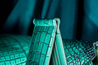 Bespoke Money Clip in Ombre Green Crocodile Leather