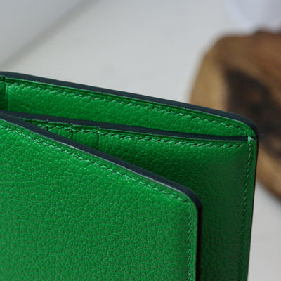 Bespoke Long Wallet in Apple Green Chèvre