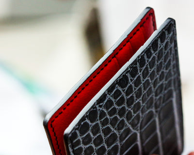 Bespoke Money Clip in Black Silver Alligator