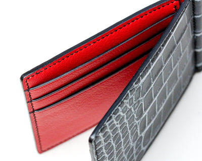 Bespoke Money Clip in Black Silver Alligator