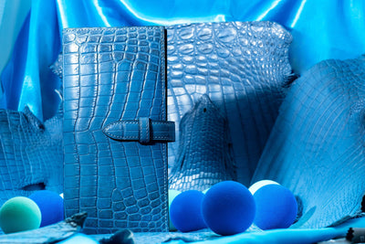 Bespoke Long Wallet in Baby Blue Himalayan Crocodile
