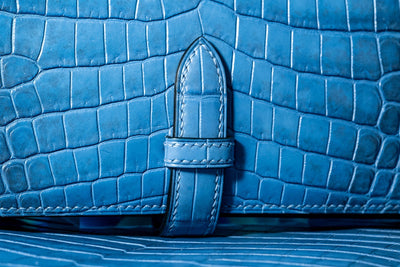Bespoke Long Wallet in Baby Blue Himalayan Crocodile