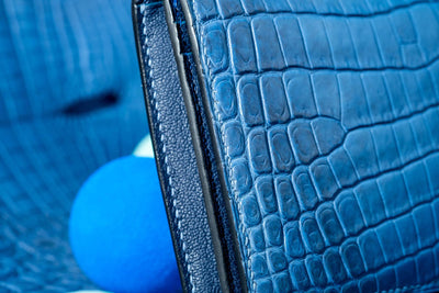 Bespoke Long Wallet in Baby Blue Himalayan Crocodile