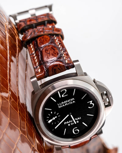 Bespoke Watch Strap in 2 Tone Dark Brown Crocodile