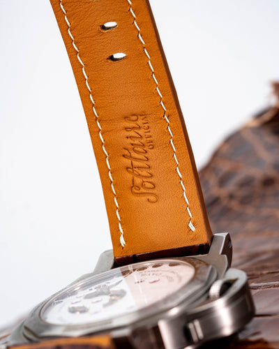 Bespoke Watch Strap in 2 Tone Dark Brown Crocodile